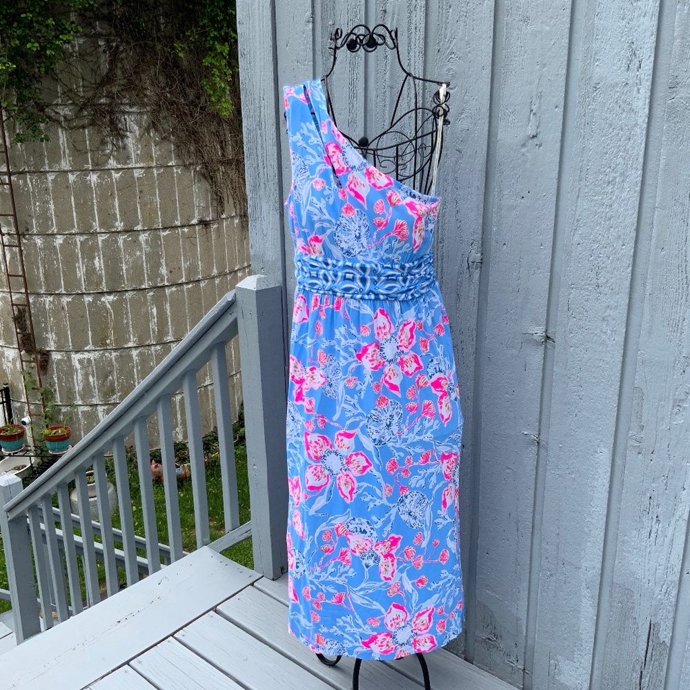Lilly Pulitzer Helina One Shoulder MIDI Dress ***BRAND NEW*** (Size L)